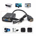 HDMI Male to VGA Female With Audio HD Video Cable Converter Adapter 1080P for PC